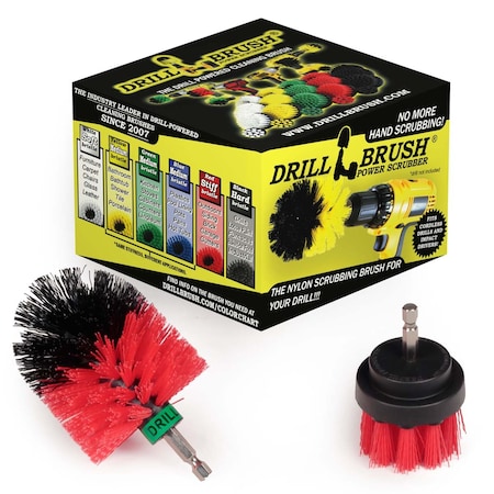 Drillbrush Cleaning Supplies - Outdoor - Garden - Patio - Deck Brush - Mini R-S-2M-QC-DB